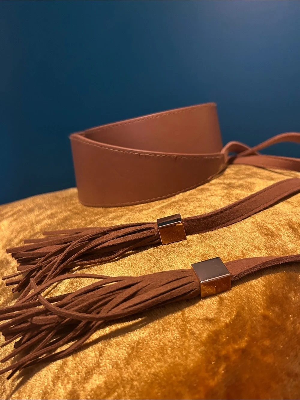 Brown Fringe Tie Belt - Women I Accessories